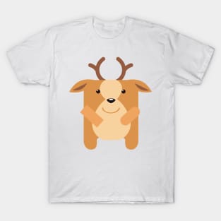 Cartoon Cool Deer Art Prints T-Shirt